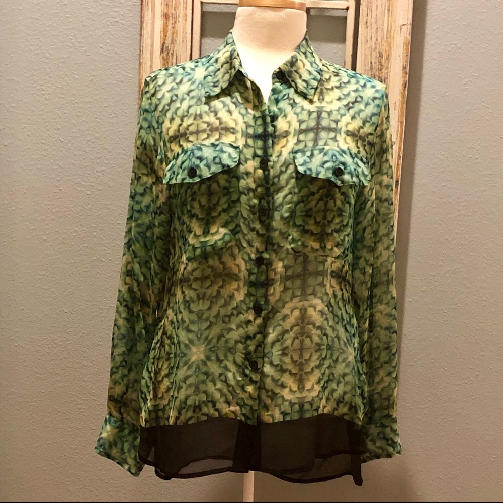 Ellen Tracy button down, long sleeve Top